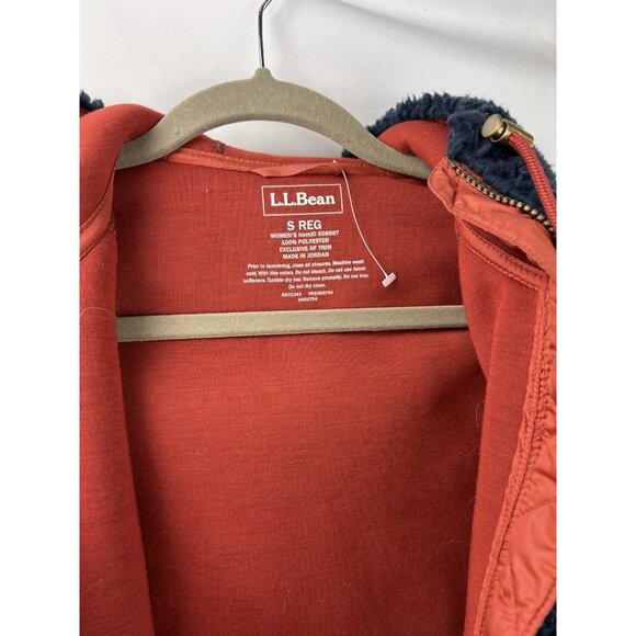 LL Bean Mountain Pile Fleece Hoodie Women SmallBlue Long Jacket Full Zip Sherpa - Picture 14 of 17